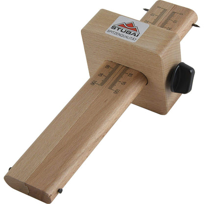 STUBAI Streichmaß doppelt mit mm-Skala – Präzisions-Parallelanreißer 150mm & 220mm aus Buchenholz – Markierwerkzeug für Tischler & Schreiner – Doppelstreichmaß mit gehärteten Nadeln – Made in Austria