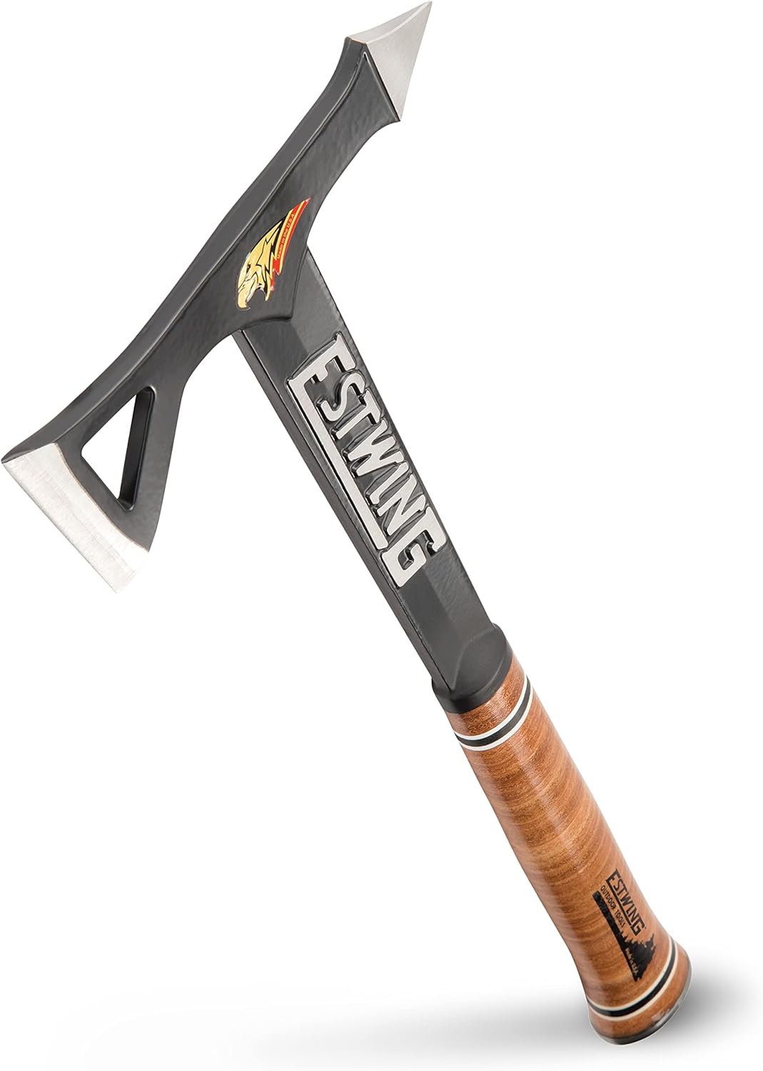ESTWING Black Eagle Tomahawk | Ledergriff | 770g | Nylon-Scheide | Outdoor & Camping | Made in USA