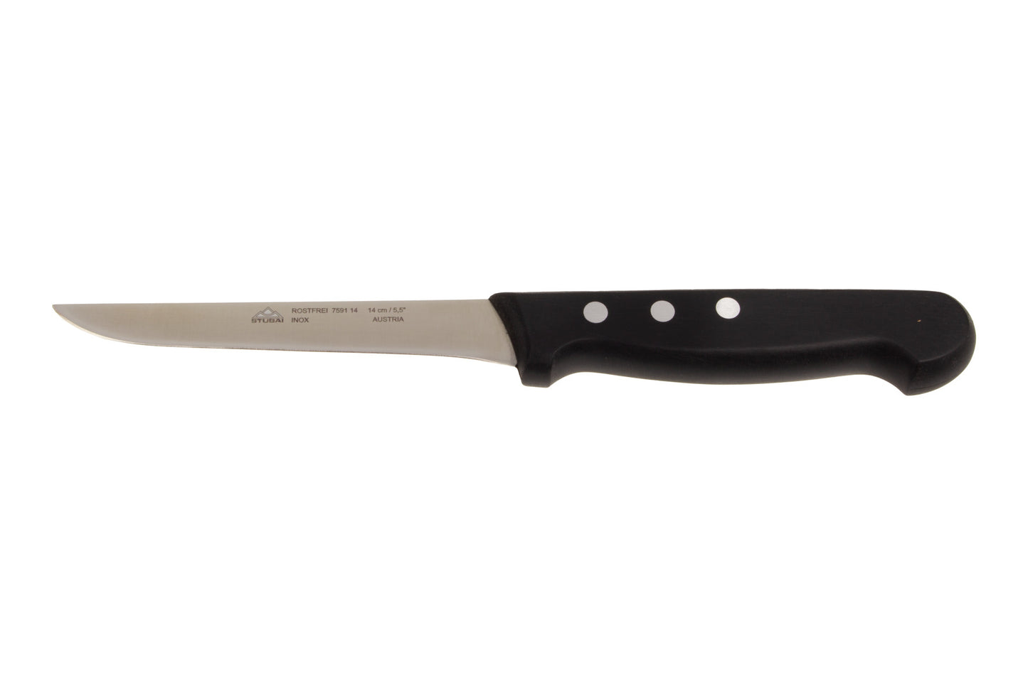 Auswahl an Messern und Küchenwerkzeugen | Kochmesser | Schälmesser | Ausbeimesser | Spickmesser | Küchengabel | Palette STUBAI Rolltasche neu bestückt 6-teilig