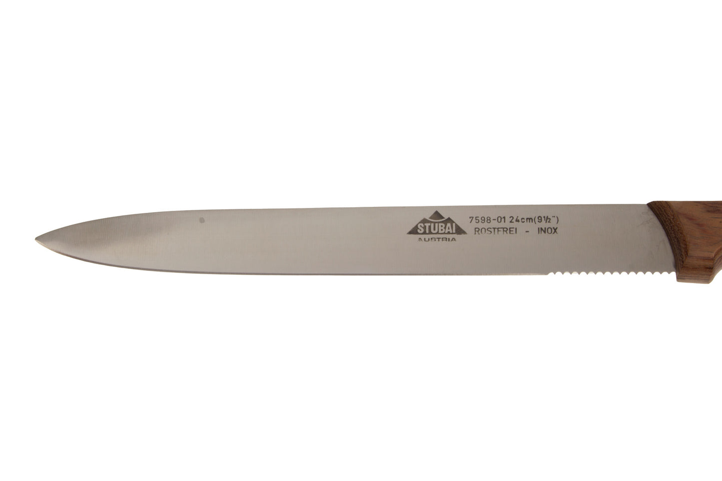 STUBAI Torten- und Aufschnittmesser spitze breite Klinge | 270/30 mm | Konditormesser aus Edelstahl mit Holzgriff, zum Schneiden von Torten, Kuchen, Gebäck und andere Speisen