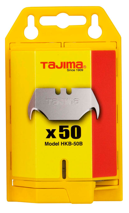 Tajima DEEP HOOK Hakenklingen HKB-50B – 50 gehärtete Profi-Hakenklingen für Bitumen, Bodenbeläge & robuste Materialien