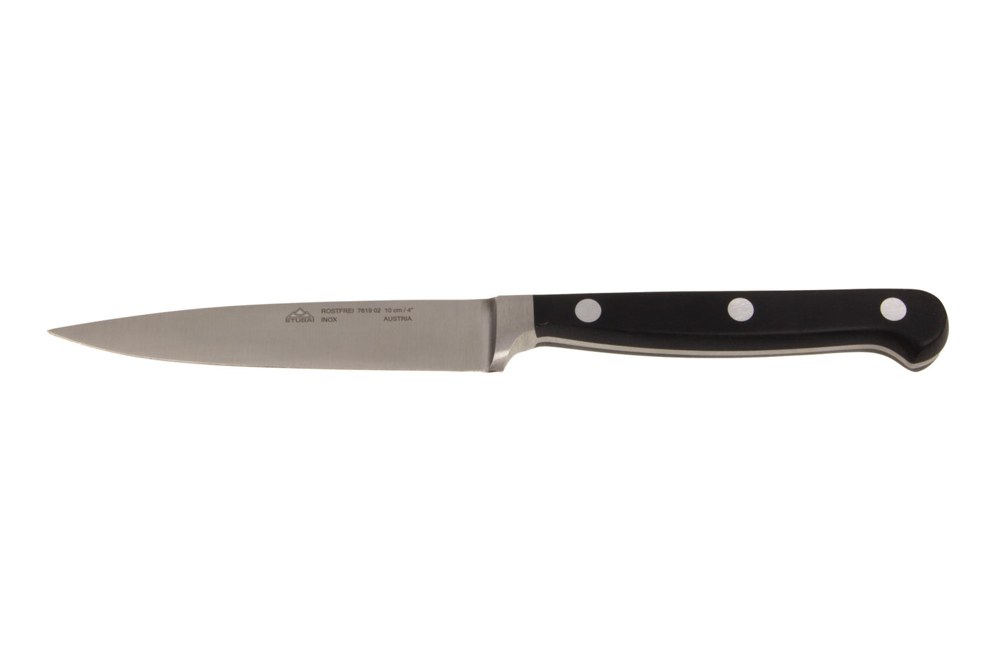 Auswahl an Messern und Küchenwerkzeugen | Kochmesser | Schälmesser | Ausbeimesser | Spickmesser | Küchengabel | Palette STUBAI Rolltasche neu bestückt 6-teilig