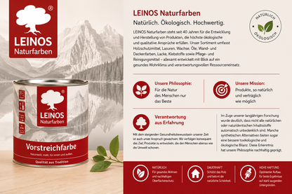 LEINOS Vorstreichfarbe 810 | 0,25  Liter | hochwertige Haftgrundierung für Holz, Metall, Glasfasertapeten | schnelltrocknend, biozidfrei & umweltfreundlich | weiß matt, offenporig, für Innen- und Außenanwendungen