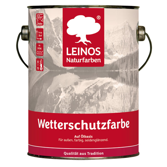 LEINOS Wetterschutzfarbe 2,5 l | Rebschwarz Holzlasur für Holzfassaden Fenster Gartenhäuser| wetterbeständige Deckfarbe für effektive Versiegelung und langanhaltenden Schutz auf Ölbasis im Außenbereich
