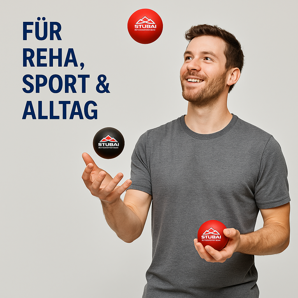 „STUBAI Flex-Balls Trainingsbälle – 3 Stück à 30 g, Durchmesser 7 cm – weiche Therapie-Bälle zur Handkräftigung & Fingerübung – Trainingshilfe für Reha, Fitness, Ergotherapie & Senioren“