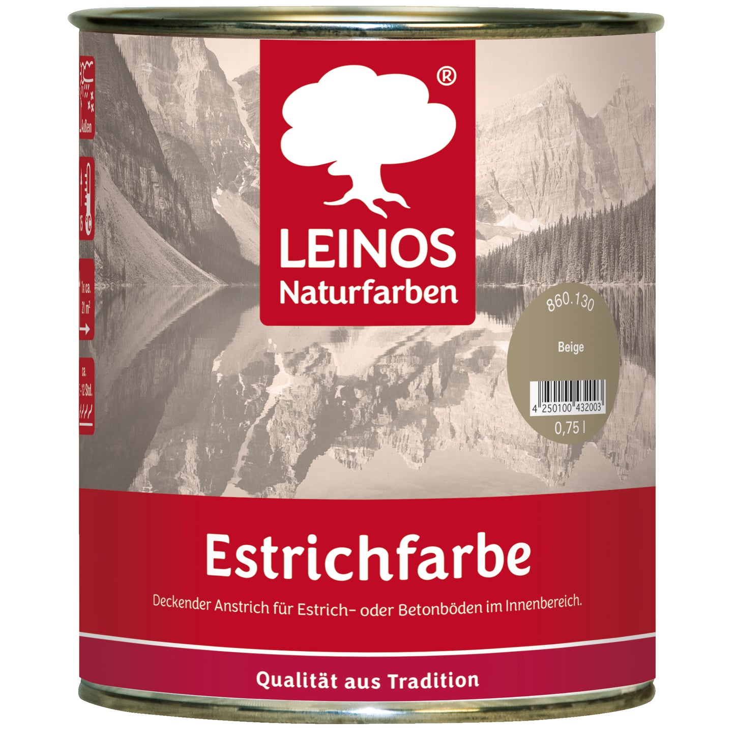 Estrichfarbe 860 | 2,5 Liter | für innen | Schutz & Farbgebung für offenporige Estrich- & Betonflächen | abriebfest, wasserabweisend, speichel- & schweißecht |  Beige