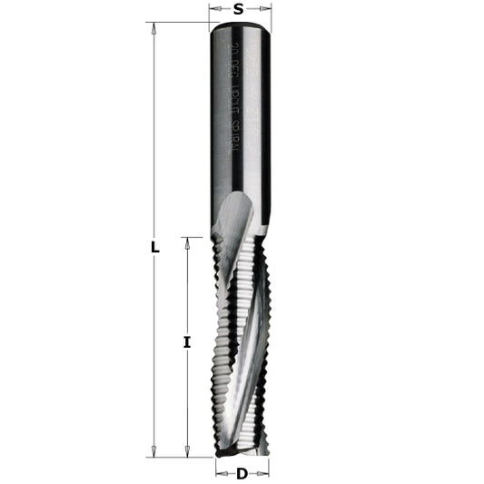 Vollhartmetall Schruppfräser 8x32x80mm mit positiv spiralgenuteten Schneiden Z3 Linkslauf
