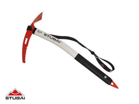 STUBAI Eispickel Pro Star 66 cm | EN 13089 Typ 2 | Stahlkopf, Manschette & Handschlaufe | Optimal für Hochtouren & Steileis | Gebogener Schaft für präzises Arbeiten im Eis