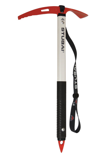 STUBAI Eispickel White Star 59 cm mit Manschette & Handschlaufe | Allroundpickel für Hochtouren | geschmiedeter Stahlkopf | EN 13089 Typ 2 | 760 g | Bergsport-Eisgerät