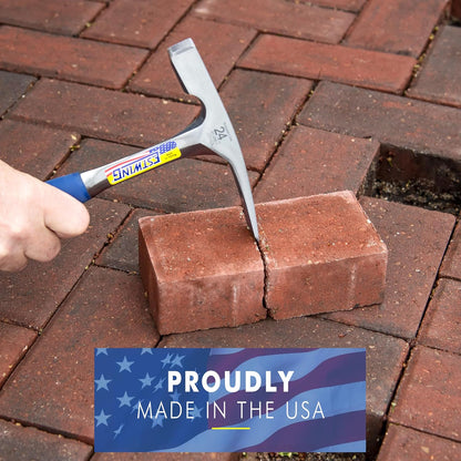 ESTWING Maurerhammer Vinylgriff 450g | 18x19mm | Glatte Bahn | Shock Reduction Grip® | Made in USA