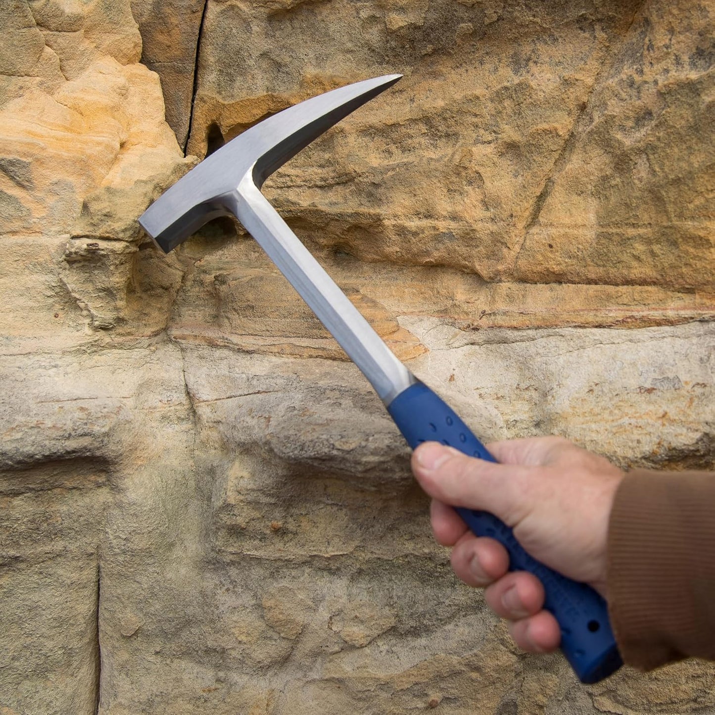 ESTWING Pickhammer mit Vinylgriff, 16x18 mm, 615 g | Geologenhammer aus Stahl | glatte Bahn & Spitze | Rock Pick Hammer | ideal für Gestein, Mineralien, Fossilien & Gebirge