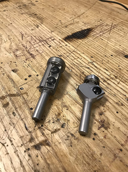 Fasefräser mit Kugellager und Wendemesser aus Hartmetall, Rechtslauf, Schneide 2, Winkel 30°, Arbeitslänge 10 mm, Gesamtlänge 60 mm, Schaft 6 x 30 mm, Ø 29 mm