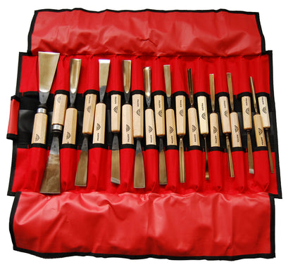 Stubai Schnitzwerkzeug-Set 20-teilig – Profi-Schnitzsatz mit geraden und schrägen Balleisen, Flacheisen, Hohleisen, 1 mm & 2 mm – präzise Holzschnitzerei – Made in Austria