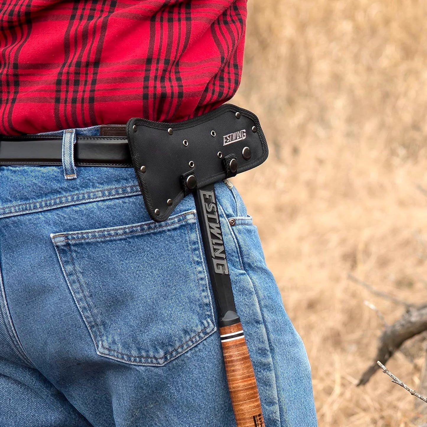 ESTWING Black Eagle Tomahawk | Ledergriff | 770g | Nylon-Scheide | Outdoor & Camping | Made in USA