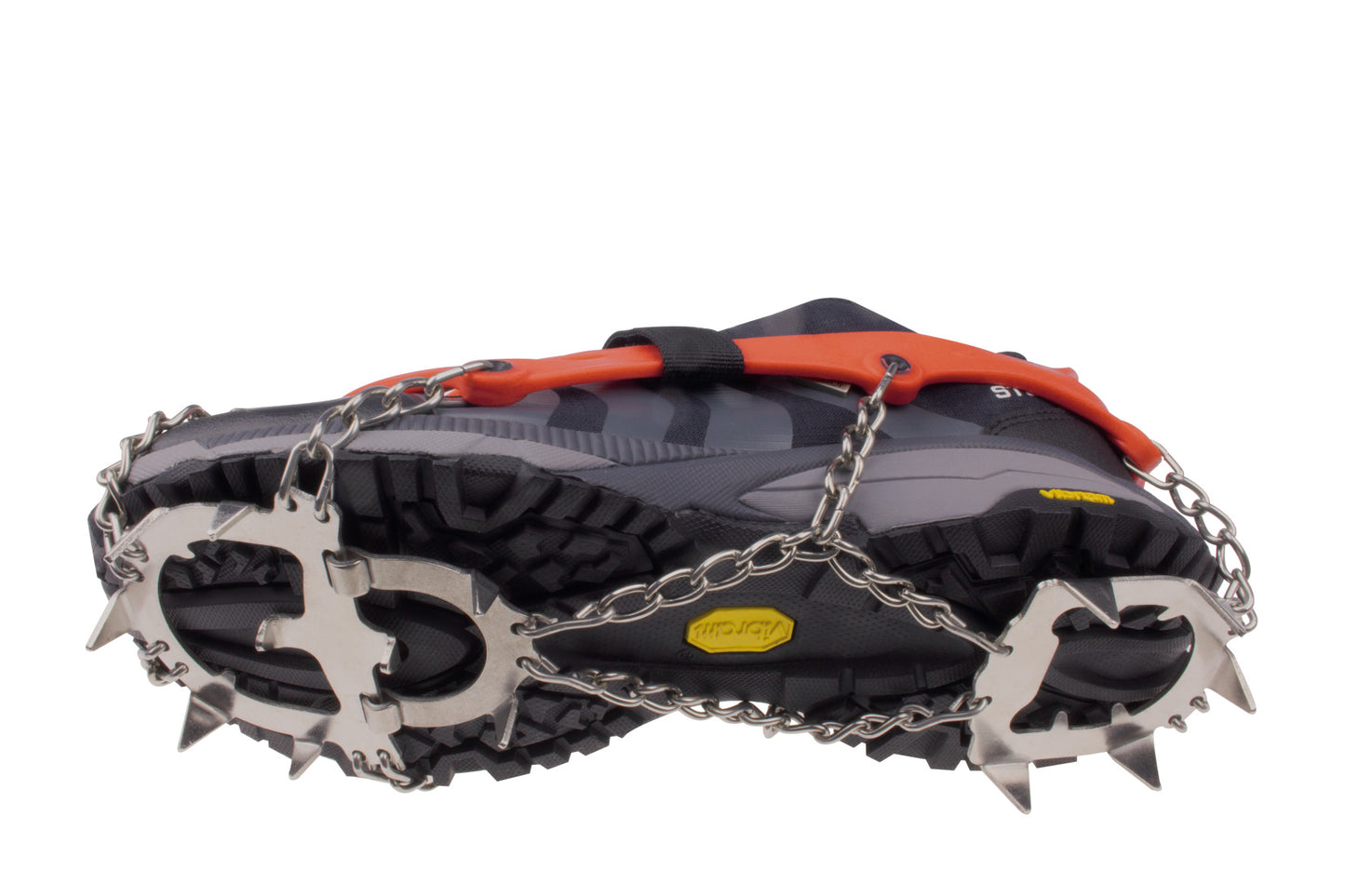 STUBAI Grödel für Wander-Schuhe | MOUNT TRACK orange, Größe M/L/XL  Antirutsch-Schuhkrallen aus Edelstahl für Winter, Rutschfeste Spikes für Schuhe, Wandern, Schnee, Outdoor
