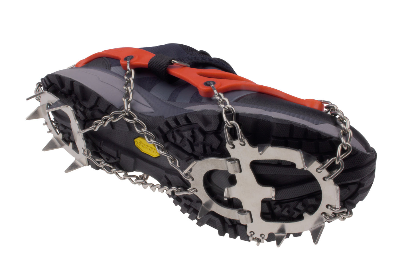 STUBAI Grödel für Wander-Schuhe | MOUNT TRACK orange, Größe M/L/XL  Antirutsch-Schuhkrallen aus Edelstahl für Winter, Rutschfeste Spikes für Schuhe, Wandern, Schnee, Outdoor