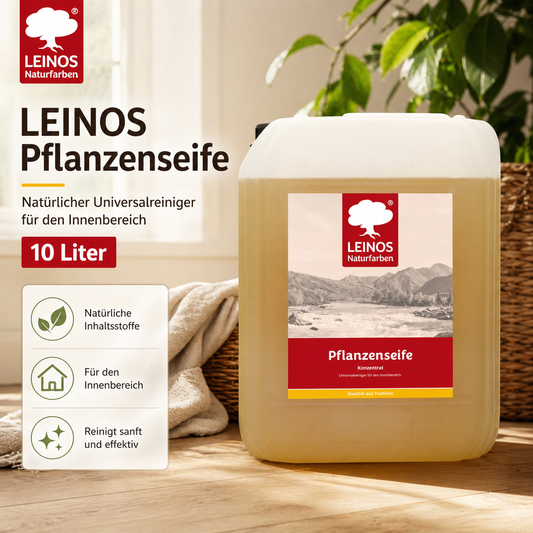 Leinos-Pflanzenseife 930 10 Liter Naturseife  – Rückfettender Universalreiniger aus Pflanzenölen für geölte, gewachste & lackierte Flächen – natürlich, ergiebig & biologisch abbaubar