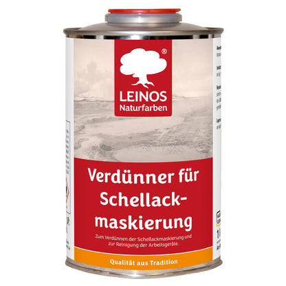 LEINOS 956 Verdünner für Schellackmaskierung 1,0 l – Ethanol zur Verdünnung von Schellack-Maskierung, zur Reinigung von Werkzeugen und Geräten, für professionelle Anwendungen im Innenbereich genutzt.