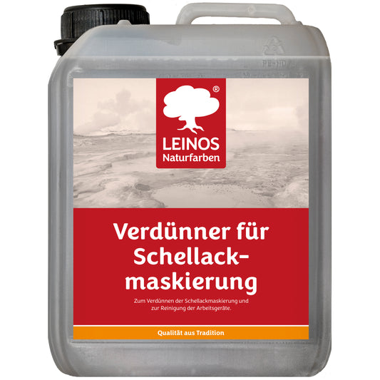 LEINOS 956 Verdünner für Schellackmaskierung 10,0 l – Ethanol zur Verdünnung von Schellack-Maskierung, zur Reinigung von Werkzeugen und Geräten, für professionelle Anwendungen im Innenbereich genutzt.