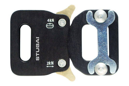 STUBAI Gurtschnalle bis 12 mm | vergütetem Aluminium mit schwarzer Eloxierung | CLICK FIX FLEX 2.0 MINI | verhindert Öffnen unter Last | Profiqualität Made in Austria