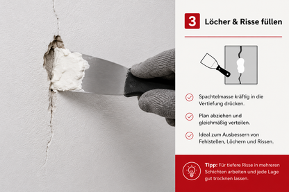 LEINOS Glätt- und Strukturspachtel 684, weiß – Feine Spachtelmasse für Wand & Decke innen, lösemittelfrei, atmungsaktiv, gebrauchsfertig, für Lehmputz, Kalk, Gips, Altanstrich, strukturierbar – 5 kg
