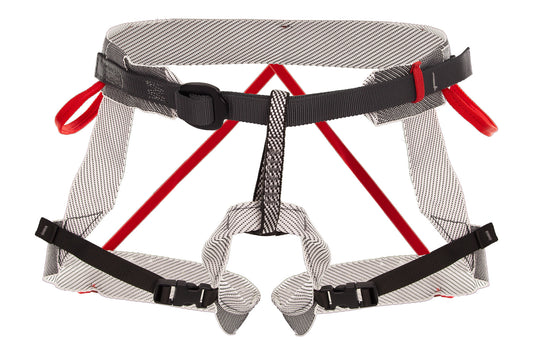 STUBAI LUX 2.0 Leichtgurt M/L | ultraleichter DYNEEMA Klettergurt für Hoch-, Gletscher- und Skitouren, Unisex Sitzgurt mit kleinem Packmaß, 155 g, rot, EN 12277 + A1 geprüft leicht