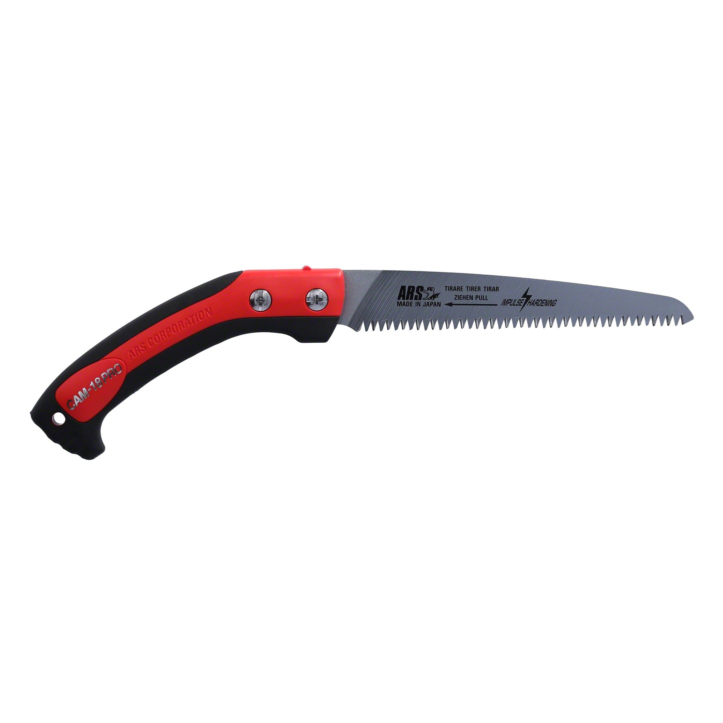 ARS Handsäge CAM-18PRO | Länge 18cm | Gesamtlänge36cm | Gewicht 150 gr. |   Die Zahnweite von 4 mm ermöglicht saubere und präzise Schnitte, ideal für verschiedene Gartenarbeiten.