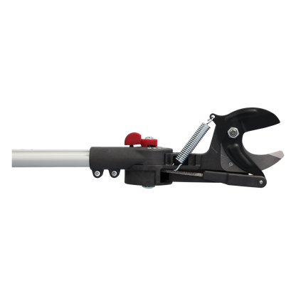 HELIUM HE4 Teleskop-Baumschere 2,36–4,00 m – extrem leichte Profi Astschere nur 1660 g mit winkelverstellbarem Schneidkopf bis 35 mm Schnittstärke, Teleskopstiel aus Aluminium für Obstbau, Garten und Baumpflege