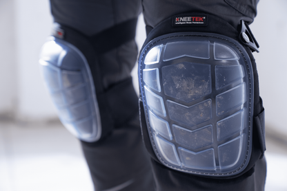 KNEETEK Knieschoner BASIC Clear für empfindliche Untergründe | Knieschützer für optimale Entlastung beim Arbeiten auf Knien | Kniepolster geeignet für Fliesenleger, Hobby-Handwerker, DIY-Bereich