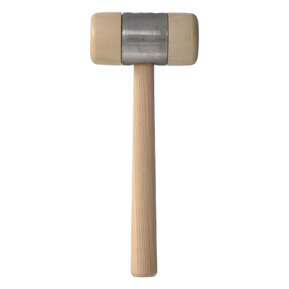 STUBAI HOLZHAMMER mit Metallmantel Ø 80 mm | massiver Kopf mit Stahlmantel | Eschenholzstiel ergonomisch | für Metall-, Spengler- & Montagearbeiten | 278518