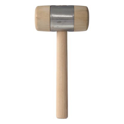 STUBAI HOLZHAMMER mit Metallmantel Ø 80 mm | massiver Kopf mit Stahlmantel | Eschenholzstiel ergonomisch | für Metall-, Spengler- & Montagearbeiten | 278518