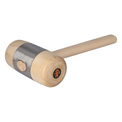 Cut360 Holzhammer | Weißbuche und aufgepresstem Metallmantel | Ø 80 mm Länge: 160 mm | 810 g | Vielseitiger Holzklopfer für Holzbearbeitung | Klöpfel für Zimmerleute, Tischler & Schreiner