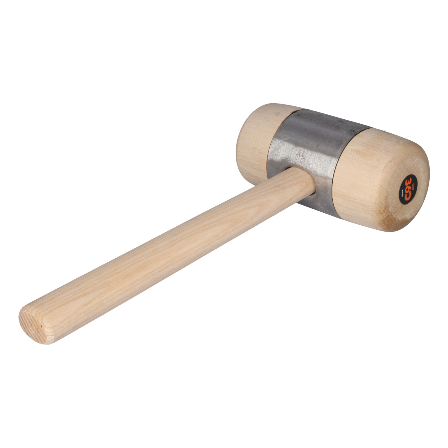 Cut360 Holzhammer | Weißbuche und aufgepresstem Metallmantel | Ø 80 mm Länge: 160 mm | 810 g | Vielseitiger Holzklopfer für Holzbearbeitung | Klöpfel für Zimmerleute, Tischler & Schreiner