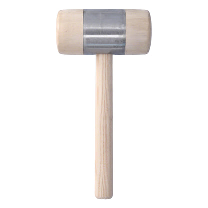 STUBAI HOLZHAMMER mit Metallmantel Ø 80 mm | massiver Kopf mit Stahlmantel | Eschenholzstiel ergonomisch | für Metall-, Spengler- & Montagearbeiten | 278518