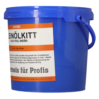 Cut360 Leinölkitt Einfachverglasung an Fenstern mit Holz- und Metallrahmen, Fensterkitt zur Abdichtung - 1 kg