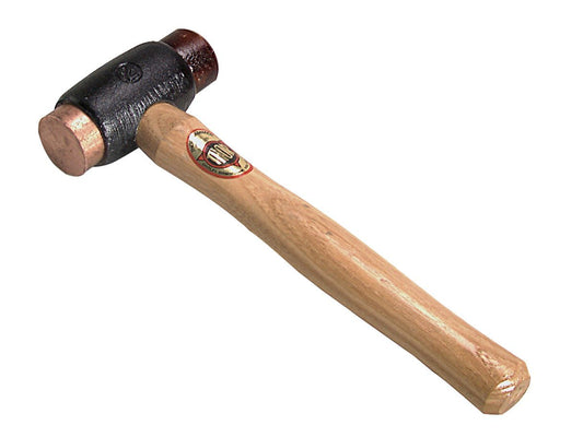THOR Hammer mit Rotkupfer und Rohhaut Einsätze, Rund 50 mm, 2.500 g, mit Holzstiel