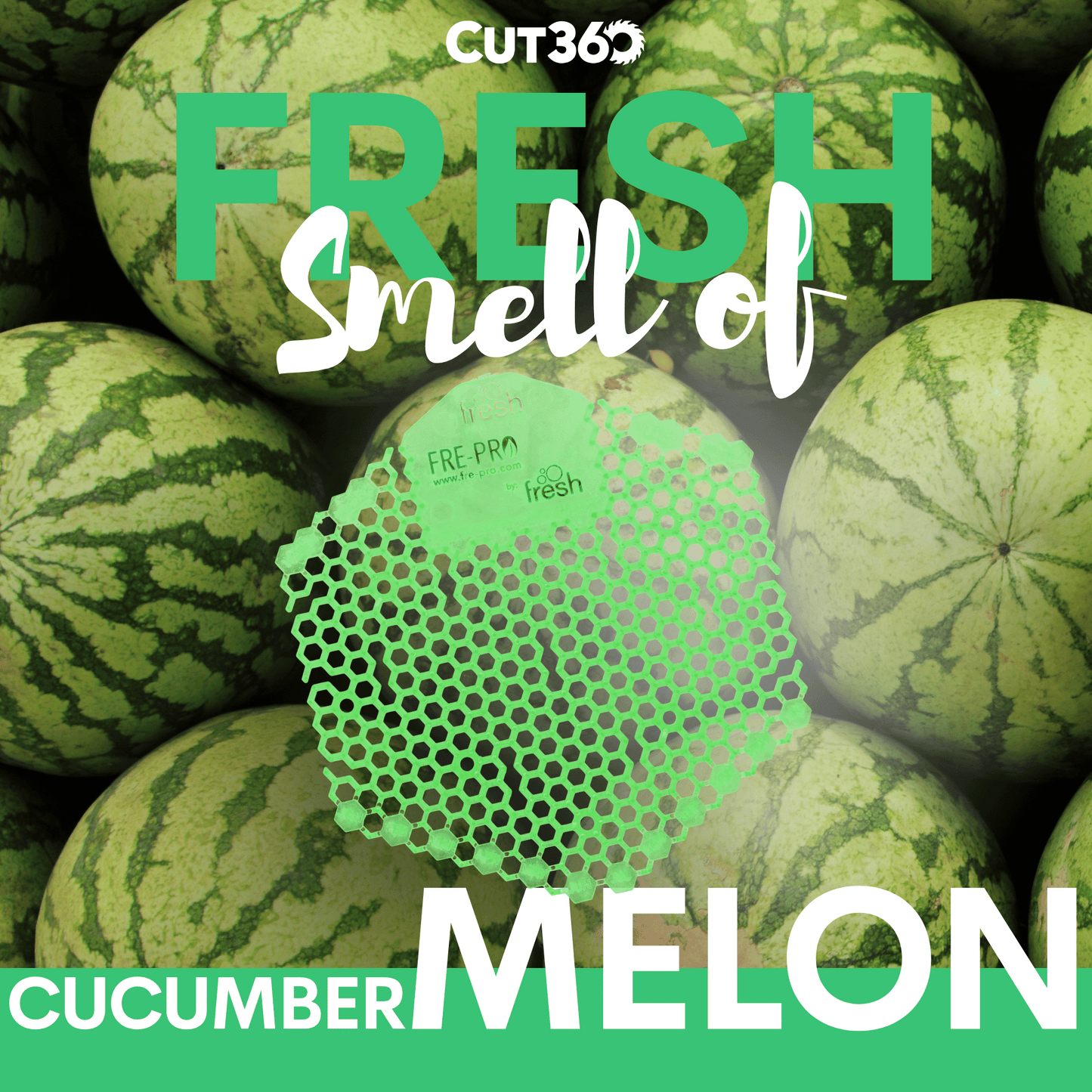 Cut360 Fresh Wave 3D der WC Duft für Pissoir, 10 Stk, nachhaltiger und langanhaltender Toiletten-Duft Cucumber Melon mit verbessertem Spritzschutz, stillvoller Urinaleinsatz