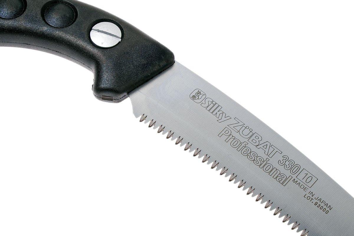 SILKY- Handsäge Zübat Professional 330 mm: gebogenes Japansägeblatt mit Mirai-Me Verzahnung (10 Zähne/30 mm) und induktiv gehärteten Zähnen – hohe Standzeit, ideal für hartes Holz.