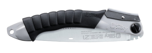 Silky Super Accel 210 Klappsäge fein | 210 mm Zugsäge mit leichtem Winkel | 14 ZpZ (14 Zähne/30 mm) Mirai-Me | für trockenes & hartes Holz | Alu-Gummigriff | 2-fach Verriegelung