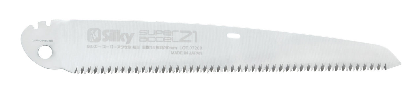 Silky Super Accel 210 Klappsäge fein | 210 mm Zugsäge mit leichtem Winkel | 14 ZpZ (14 Zähne/30 mm) Mirai-Me | für trockenes & hartes Holz | Alu-Gummigriff | 2-fach Verriegelung