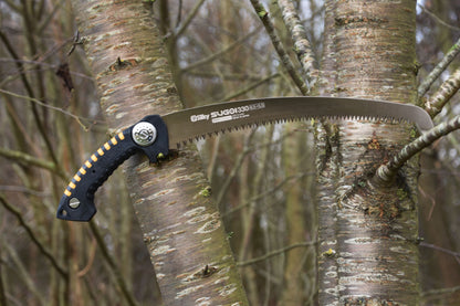 SILKY Baumsäge Sugoi 360 mm | gebogene Zugsäge 6,5 Zähne/30 mm Mirai-Me grob | nachschärfbar | Sichel am Blattende | ergonomischer Gummigriff mit Sicherungshaken | Profi Baumpflege