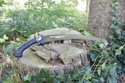 SILKY Baumsäge Sugoi 360 mm | gebogene Zugsäge 6,5 Zähne/30 mm Mirai-Me grob | nachschärfbar | Sichel am Blattende | ergonomischer Gummigriff mit Sicherungshaken | Profi Baumpflege