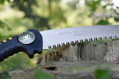 SILKY Baumsäge Sugoi 360 mm | gebogene Zugsäge 6,5 Zähne/30 mm Mirai-Me grob | nachschärfbar | Sichel am Blattende | ergonomischer Gummigriff mit Sicherungshaken | Profi Baumpflege
