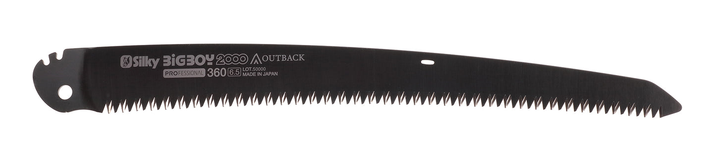 Silky BigBoy 2000 Outback Ersatzblatt 360 mm gebogen, grobe Verzahnung 6,5 ZpZ, Mirai-Me Zahnung für schnelles Sägen von frischem Holz, Original Ersatzklinge für Klappsäge BigBoy
