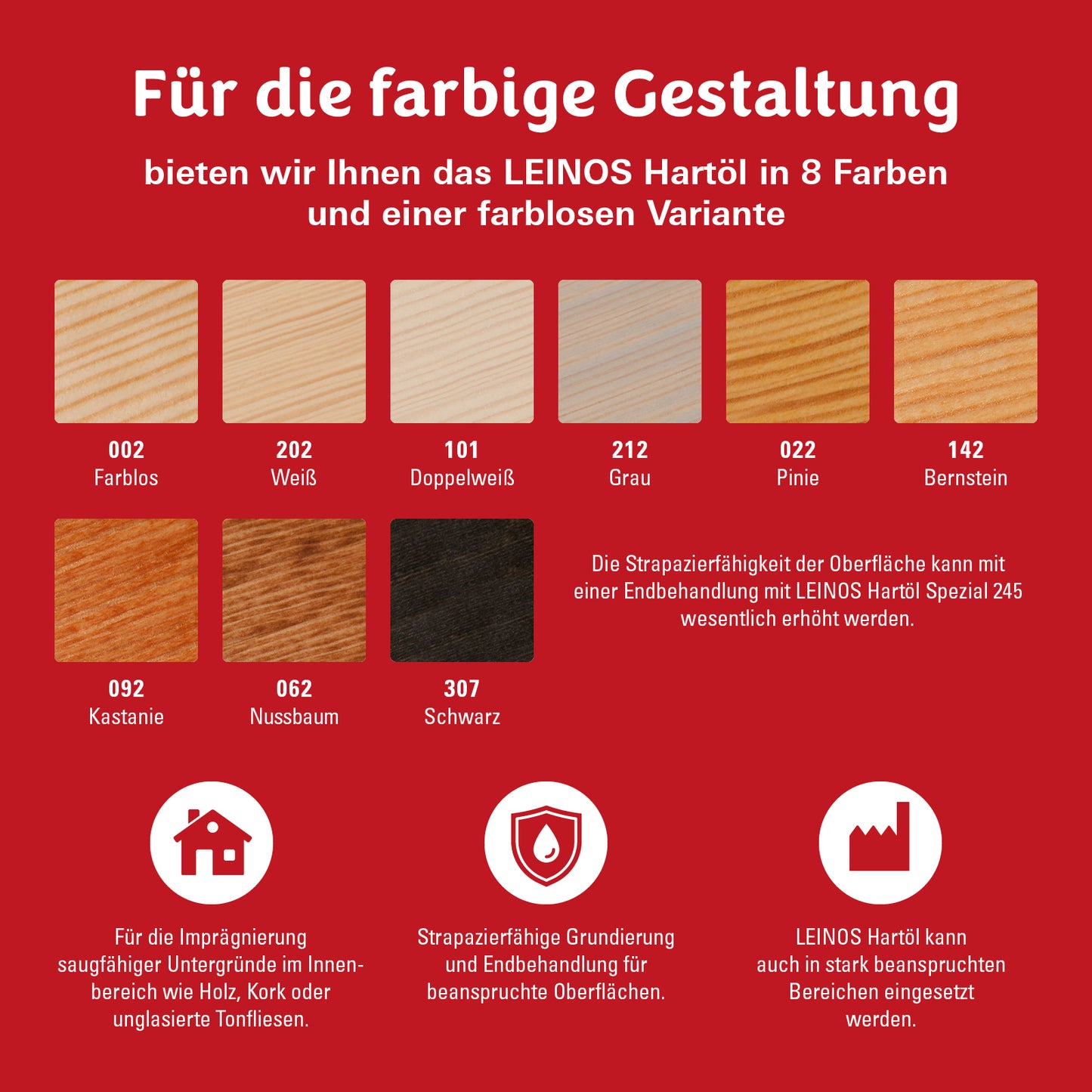 LEINOS Holzöl 10 l | Hartöl Farblos für Tische Möbel Arbeitsplatten | Teak Eiche Möbelöl für effektive Versiegelung und langanhaltenden Schutz im Innenbereich