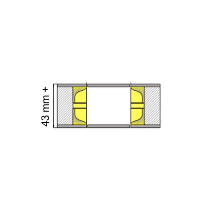 No-Ha NS einseitig oder zweiseitiger Schiebetürgriff für Schiebetüren (Türdicke 27 mm+, 37 mm+, 43 mm+, 48 mm+)