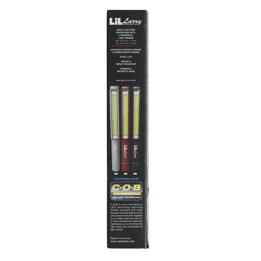 LIL LARRY Power Taschenlampe. 250 Lumen & Roter Blitzmodus, silber