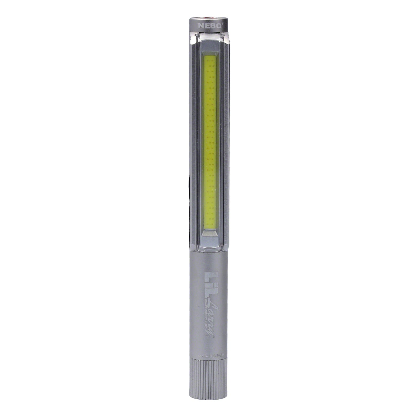 LIL LARRY Power Taschenlampe. 250 Lumen & Roter Blitzmodus, silber