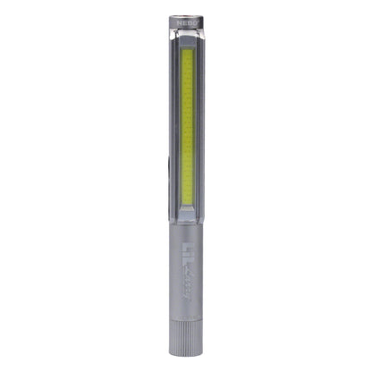 LIL LARRY Power Taschenlampe. 250 Lumen & Roter Blitzmodus, silber