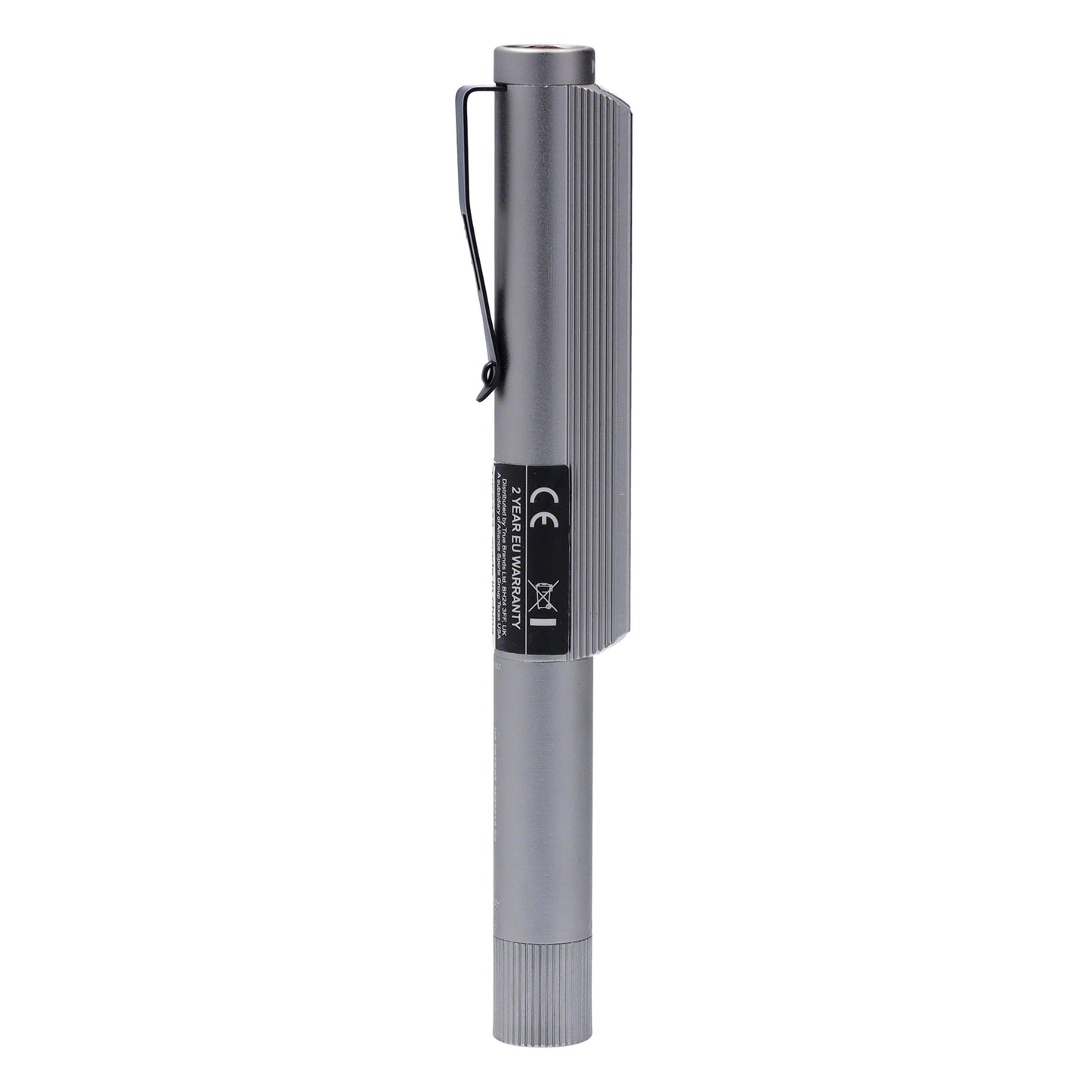 LIL LARRY Power Taschenlampe. 250 Lumen & Roter Blitzmodus, silber